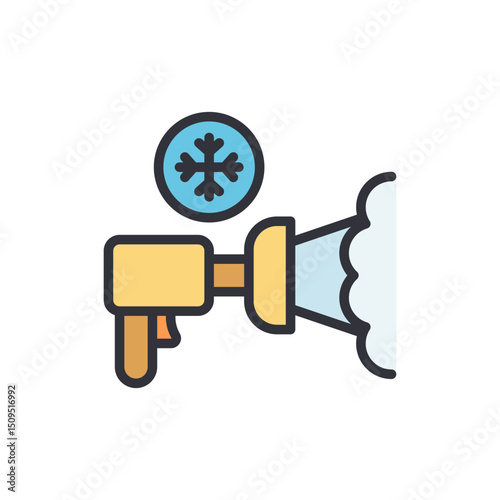 Stylized Illustration Of A Cooling Spray Gun With Transparent Backdrop