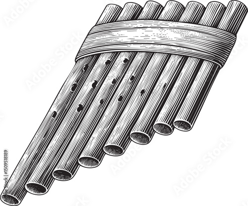 detailed of a wooden flute.