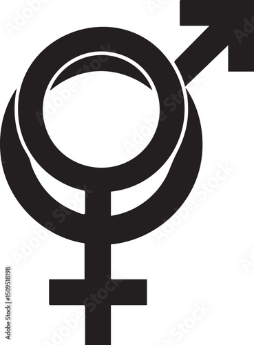 Two intersecting symbols represent masculinity and femininity.