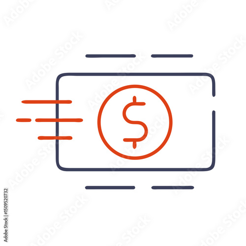 Money bill with dollar sign in motion representing finance concept  