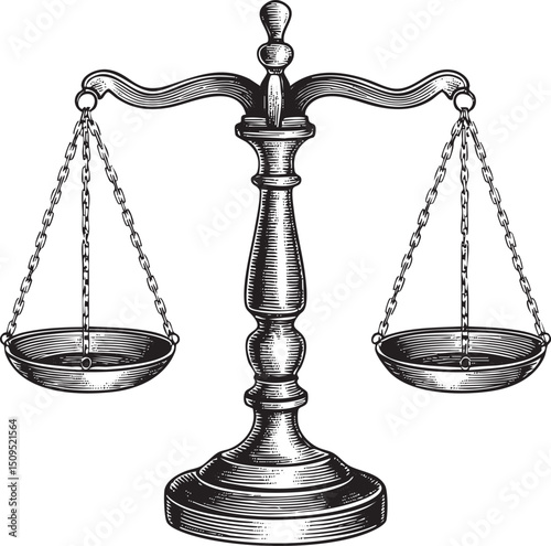 vintage scale balances two empty bowls on a decorative pedestal.