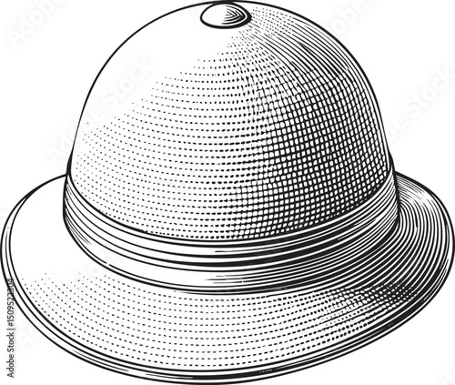detailed black and white of a fedora hat.