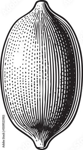 detailed monochrome of a lemon.