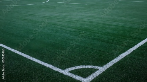 Artificial Turf Soccer Field Corner Close Up