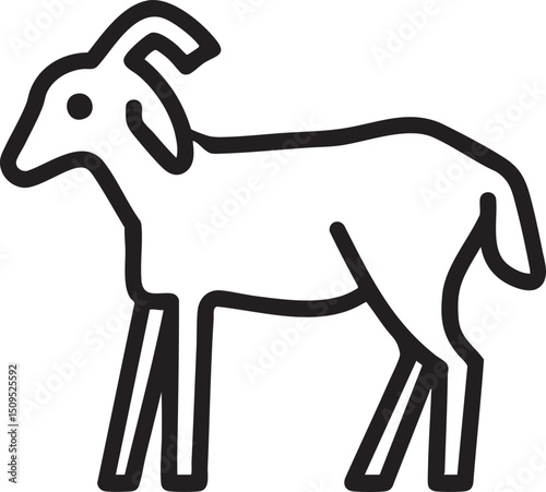 lone ram stands confidently in a simple minimalist style.