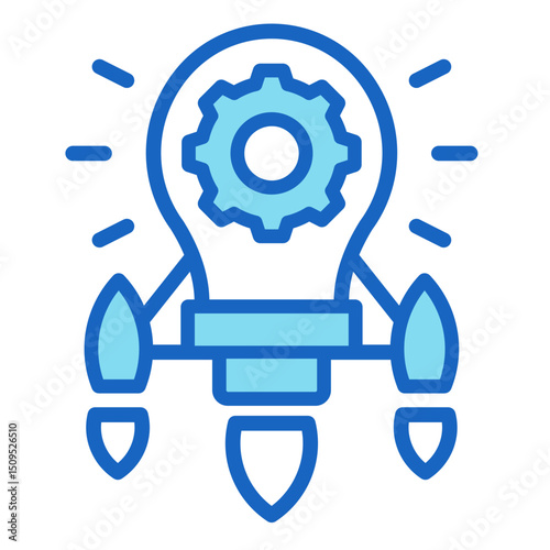Rocket Launch  Icon Element For Design	