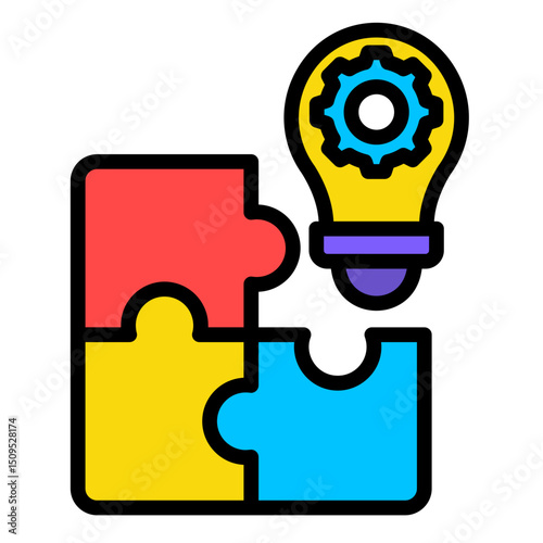 Puzzle Pieces  Icon Element For Design	