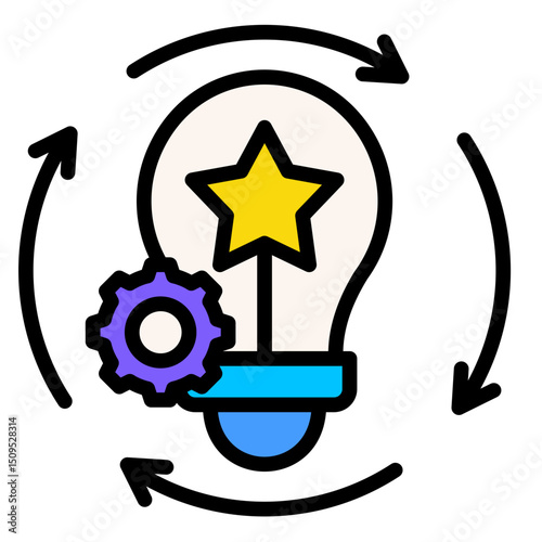 Idea Generation  Icon Element For Design	