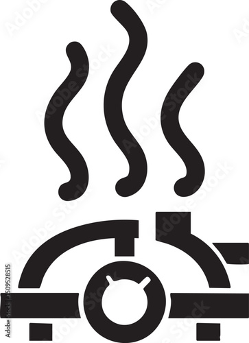 stylized black telephone emits rising .