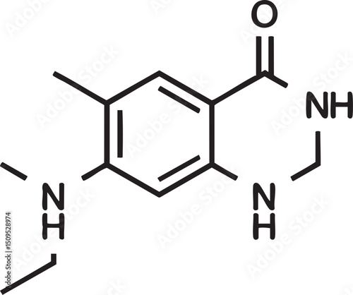 Benzimidazole molecule displayed in a schematic diagram.