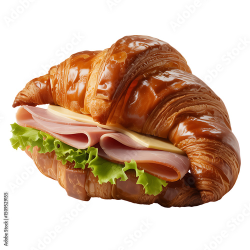 Delicious Ham and Cheese Croissant Sandwich Perfect for Breakfast Lunch or a Snack