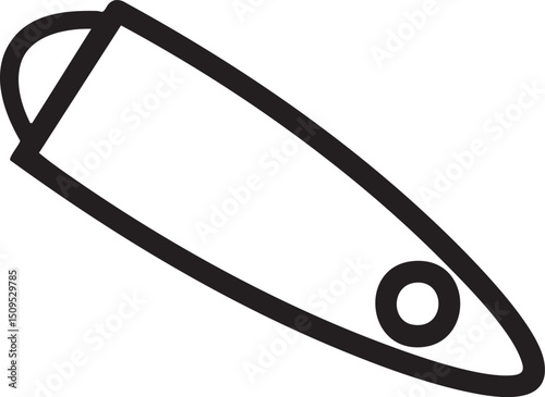 simple black pen rests diagonally on a white surface.
