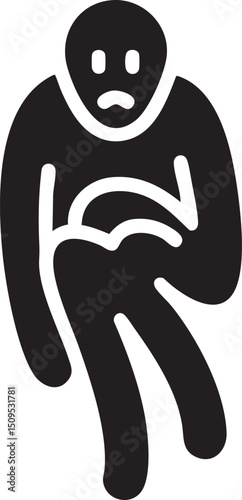 silhouetted figure displays a distressed facial expression.