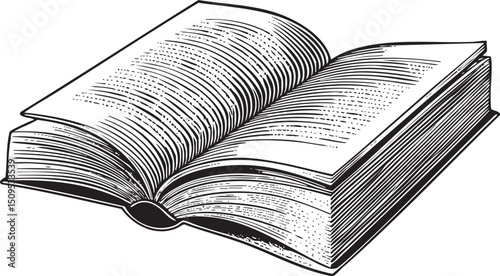 open book rests on a dark surface.