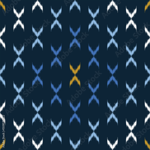 seamless pattern design in ikat style for any surface printing