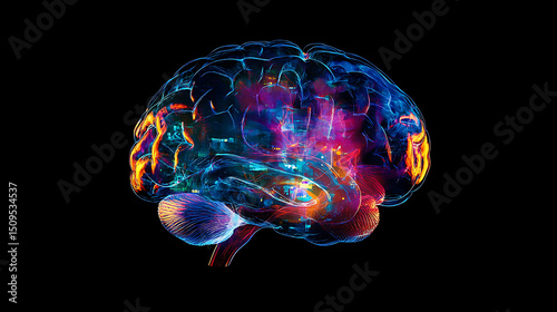 Vibrant Neurological Brain Visualization