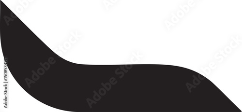 bold sweeping black curve dominates a white background.