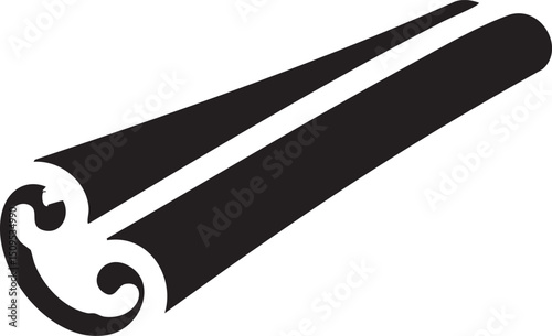 cinnamon stick extends diagonally across a white background.