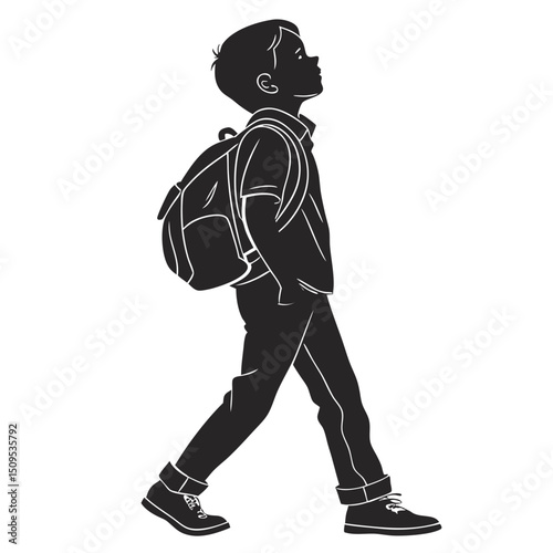 A Schoolboy in Silhouette
