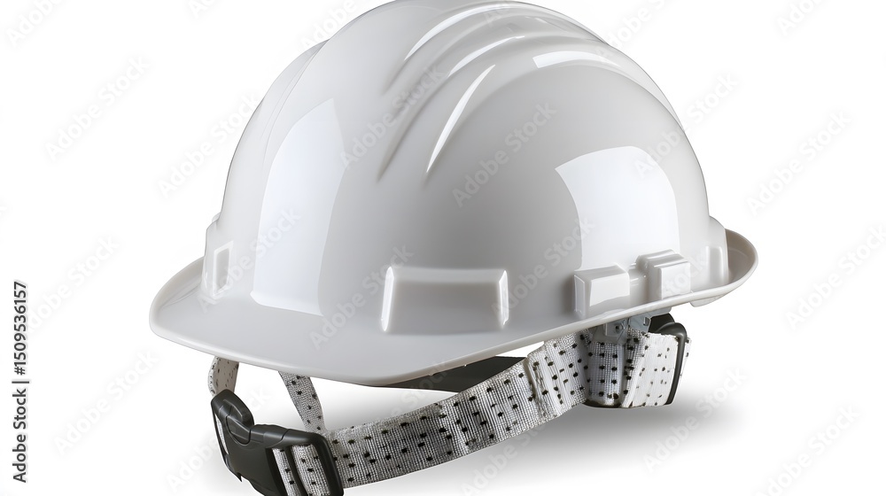 Naklejka premium White Hard Hat Safety Helmet Construction Work