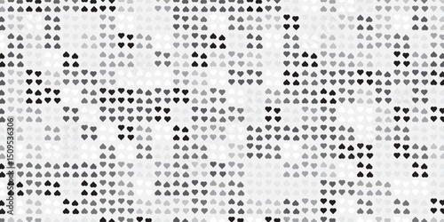 Seamless geometric pattern with hearts. Vector repeating texture