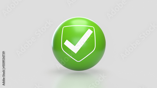 Free Download The Green sphere and icon on white background  3d Rendering. - GFXLoad