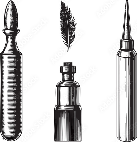 Three antique firearm cartridges are displayed against a white background.