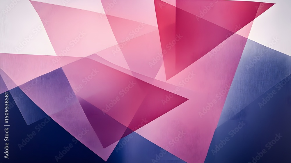 Fototapeta premium Abstract Pink Purple Blue Geometric Triangles Overlay Background