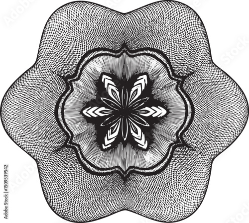 symmetrical intricate floral emerges from a central point.