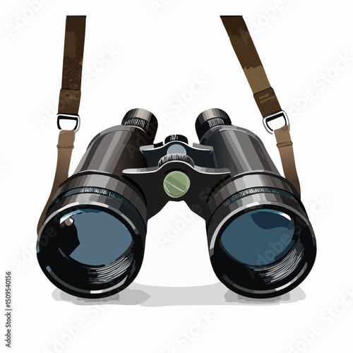A pair of binoculars hanging from a strap
