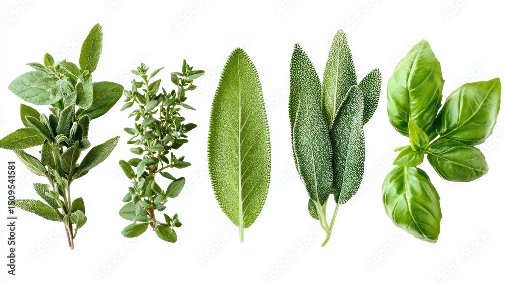 Fototapeta premium Fresh herbs oregano, thyme, sage, basil, cooking