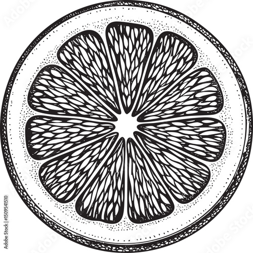detailed circular of a citrus fruit segment.