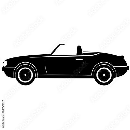 black car isolated on white silhouette 