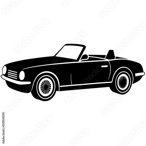 black car isolated on white silhouette 