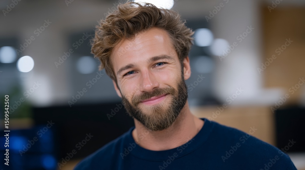 Obraz premium Happy Smiling Man Portrait Corporate Business Professional Office Worker
