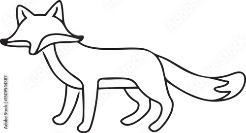 solitary fox stands gracefully in a simple minimalist setting.