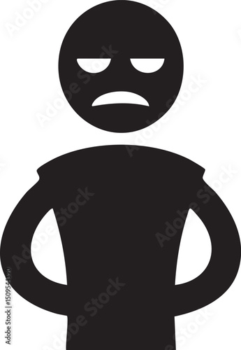 silhouetted figure displays a sorrowful expression.