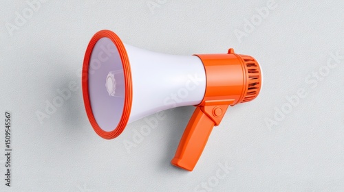 Orange Megaphone Announcement  Public Address System  Loudspeaker  Communication Device