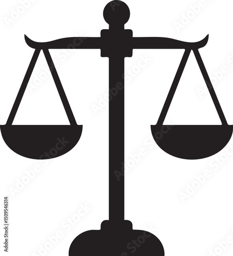 simple black silhouette of a balanced scale.