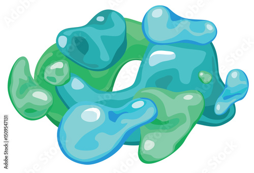 Amorphous shape floating in...