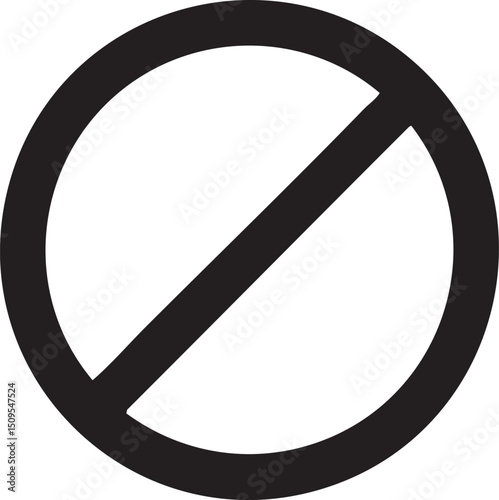 black crosses a white circle creating a prohibition symbol.