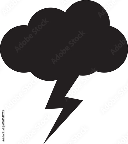 dark cloud with a jagged lightning bolt.
