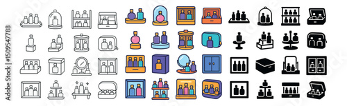Perfume and fragrance icon collection. scent and aroma symbol set for design