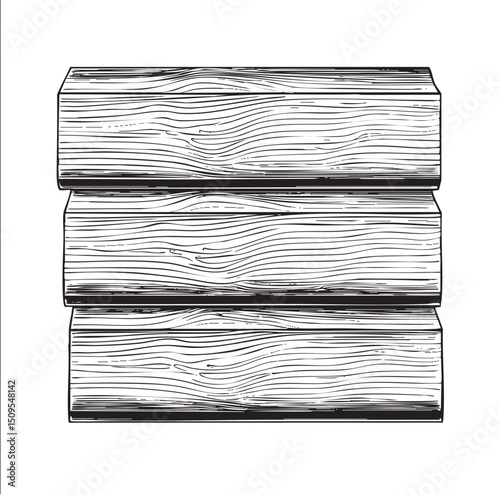 Three stacked wooden logs form a stable structure.