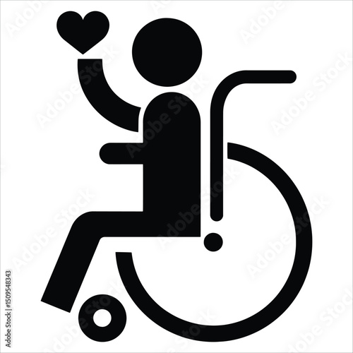 Adult wheelchair vector icon.Simple illustration isolated on white for accessibility and healthcare designs.