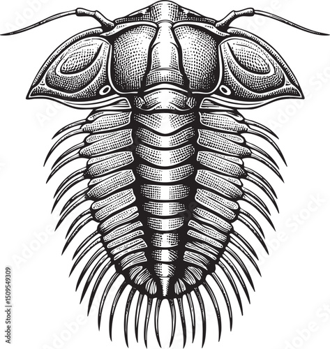 detailed monochrome depicts a bristly arthropod with prominent antennae and segmented body.