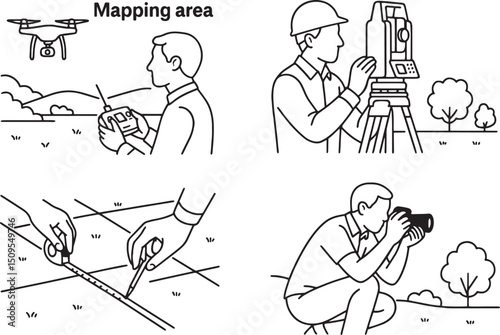 Set of Land Surveying and Mapping Techniques