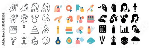 Health and wellness icon collection: hygiene, care, and routine symbols set