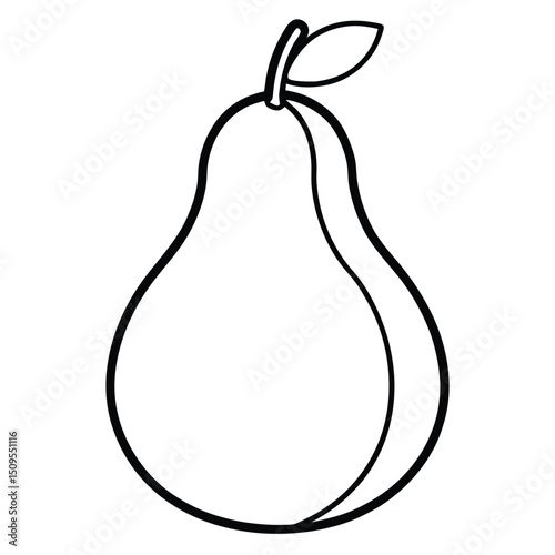Simple Pear Fruit Icon Design Template Featuring a Clean and Modern Style Ideal for Food Health or Agricultural Themed Projects and Branding