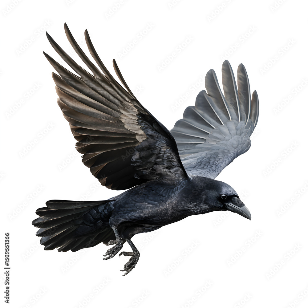 Fototapeta premium crow on white background